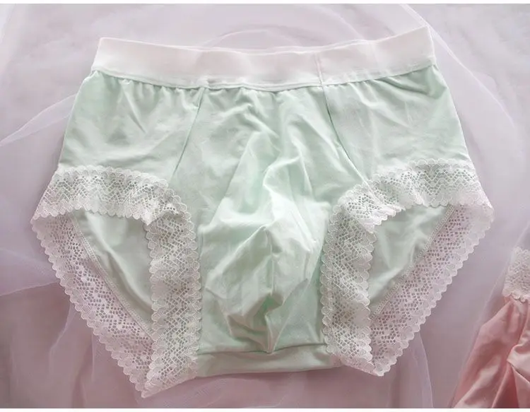 

Мужские трусы BF с кружевным подолом, розовые, мягкие, из модала, Private FKK Party, Harajuku Run Touring