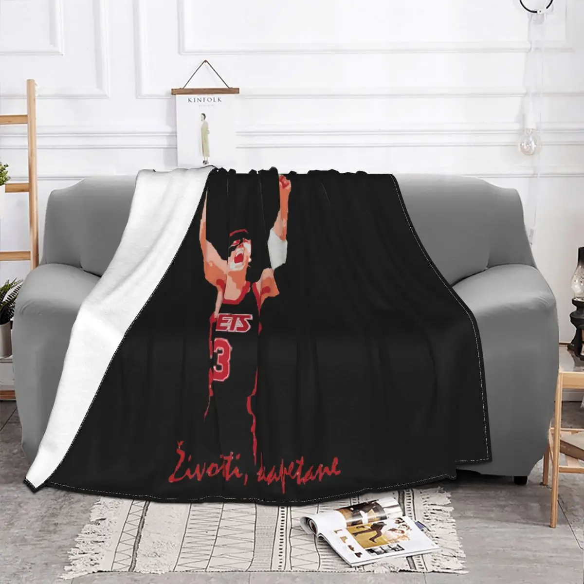 Drazen Petrovic Zivot Leti Kapetane Croatian Basketball Legend New Personalized Throw Blanket