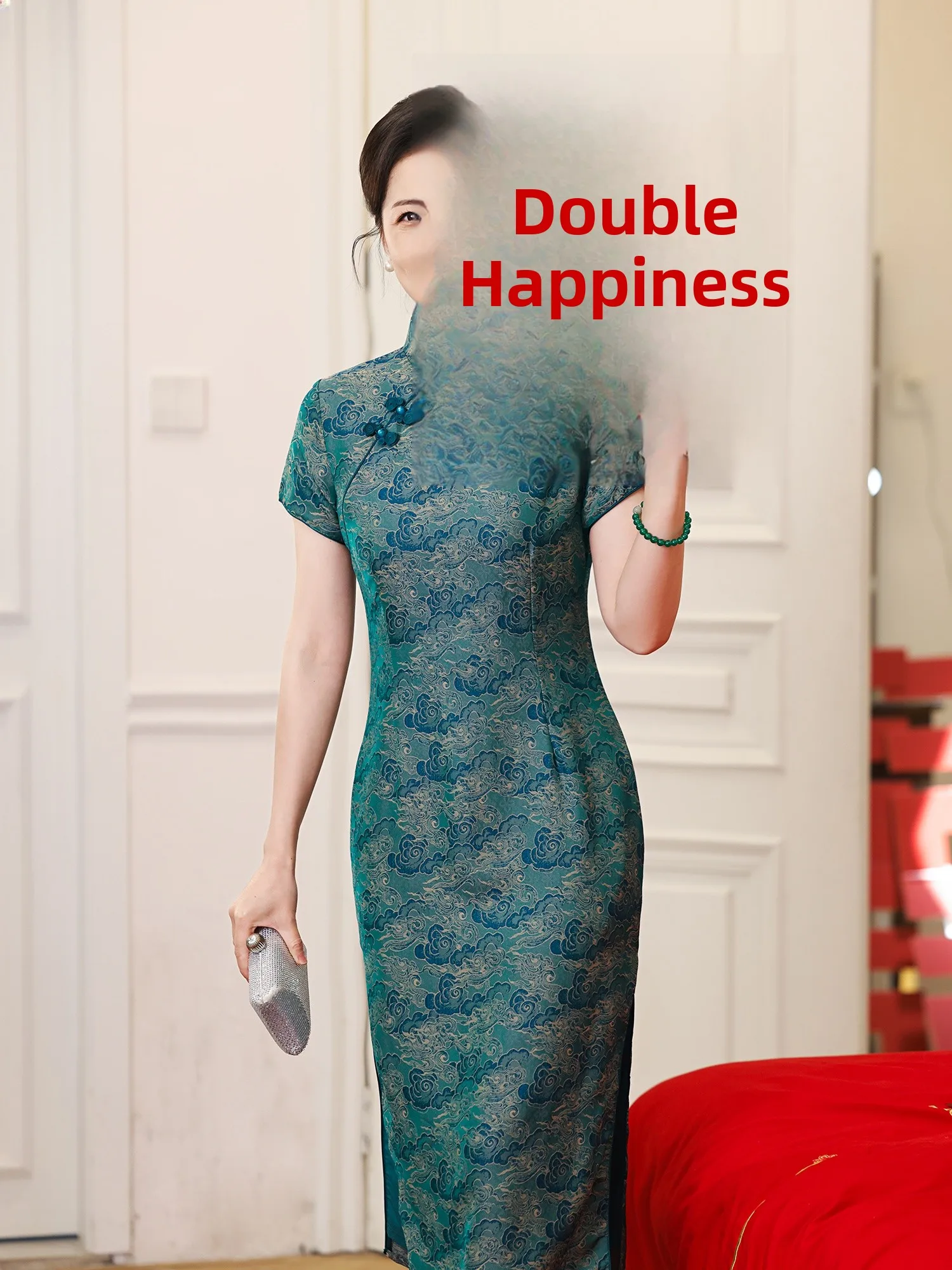 

Новая женская летняя ретро-туника средней длины из ацетатной ткани с вышивкой в китайском стиле для мам и женщин среднего возраста