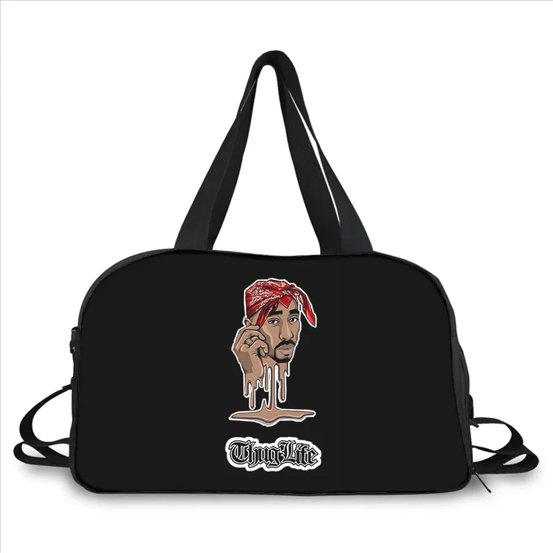 Rapper 2pac singer Tupac 3D printing fashion trend portable large capacity multi function messenger bag travel bag