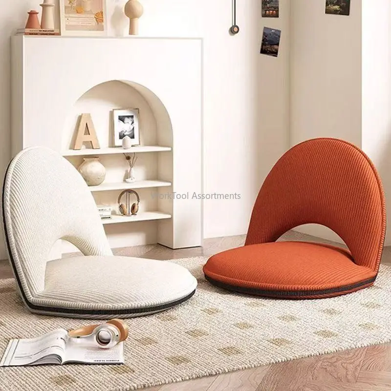 Japanese Style Tatami Chair Lazy Sofa Floor Cushion Portable Folding Legless Backrest Chair Bay
