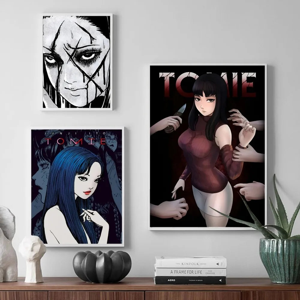 Tomie Junji Ito DIY Sticky Poster Fancy Wall Sticker for Living Room Bar Decoration Wall Decor