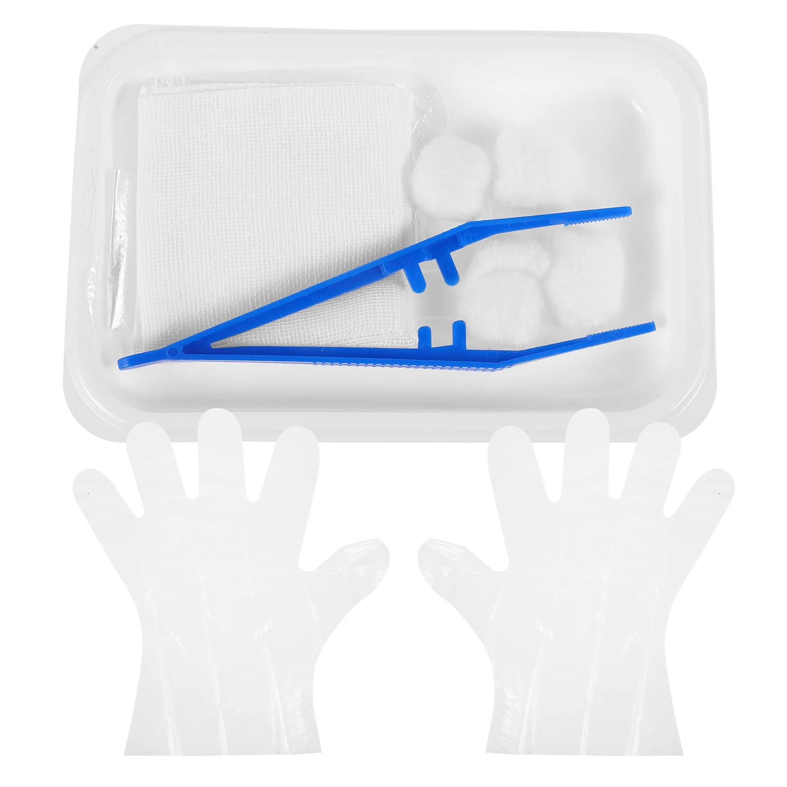 مجموعة العناية بالجروح الطبية القابل للتصرف كرات القطن ملقط بلاستيكي منصات غير لاصقة لوازم الطوارئ المنزلية مجموعة العناية بالجروح القابل للتصرف