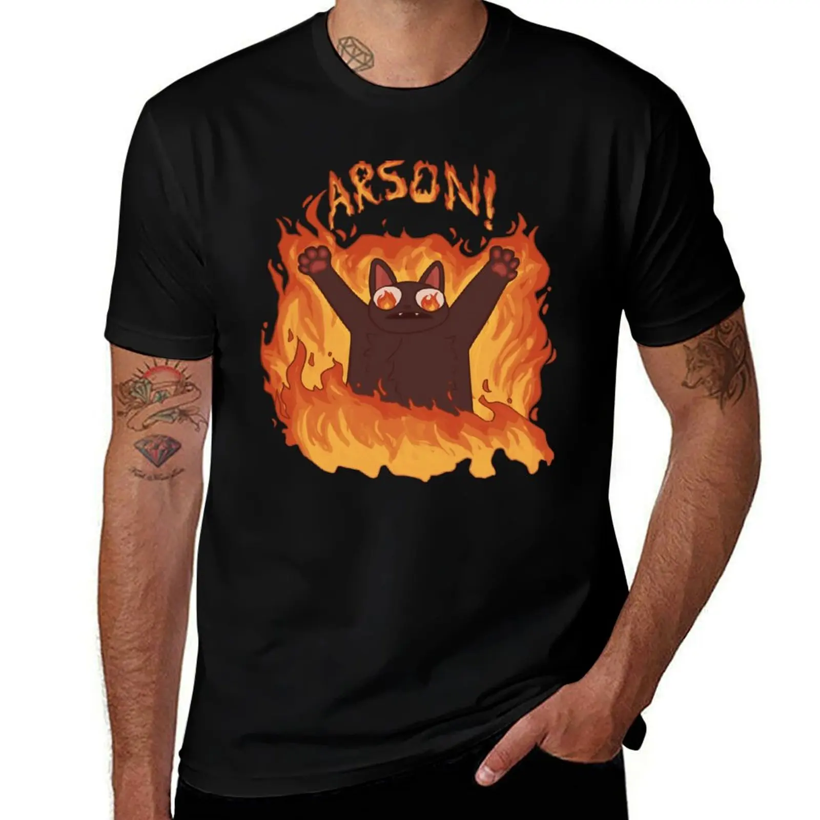 T-shirt "Chat commet un acte d'incendie" - T-shirt léger pour la course à pied