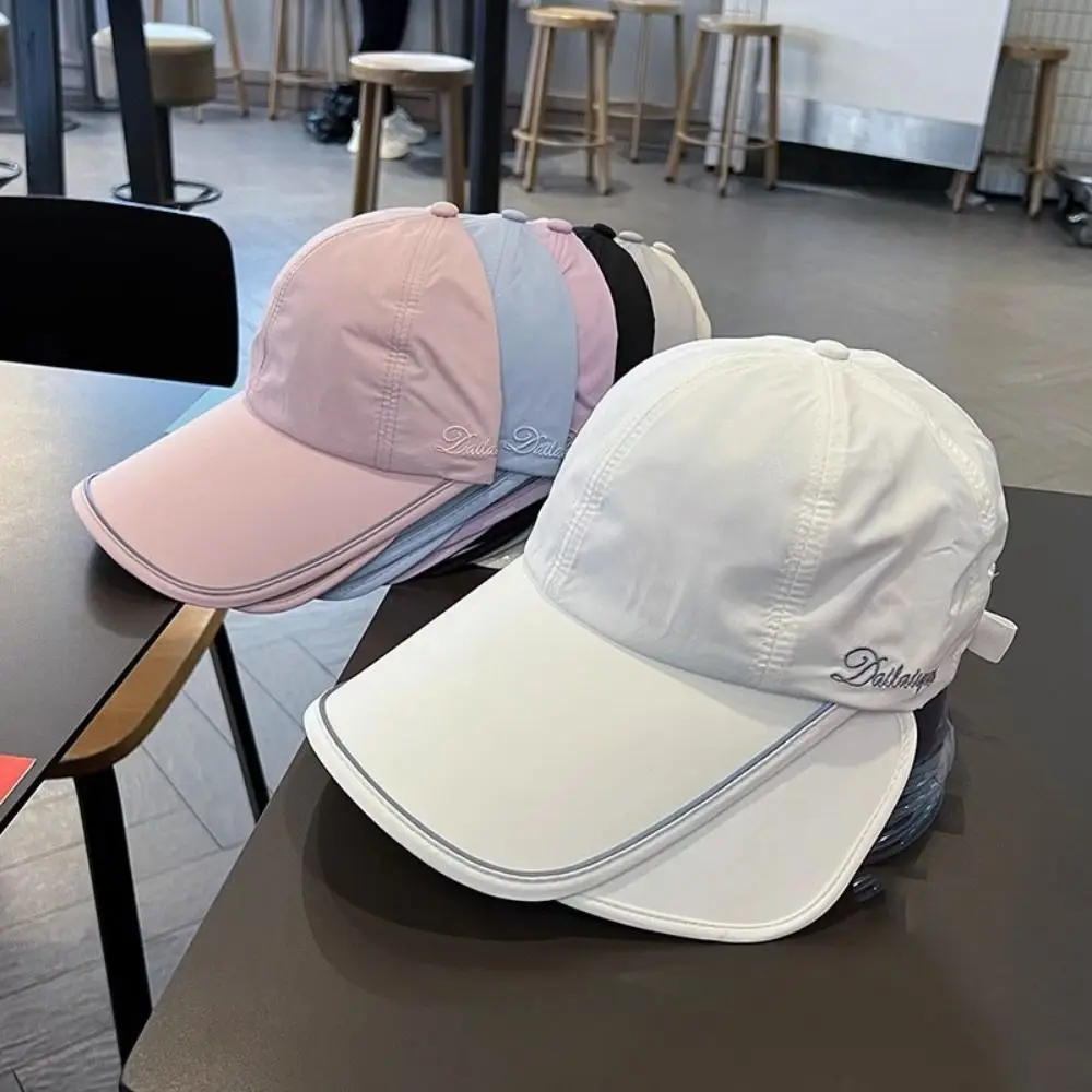 تنفس واسعة حافة واقية من الشمس قبعة بيسبول الأشعة فوق البنفسجية حماية سريعة الجافة قابل للسحب قبعة الشمس ذيل حصان قبعة قناع واقية من الشمس قبعة الصيف