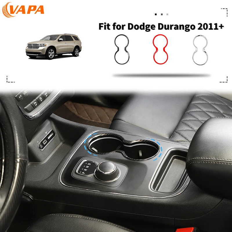 Car Front Cup Holder Trim Frame Stickers Cover ABS Decoration for Dodge Durango 2011 Up Interior Accessories