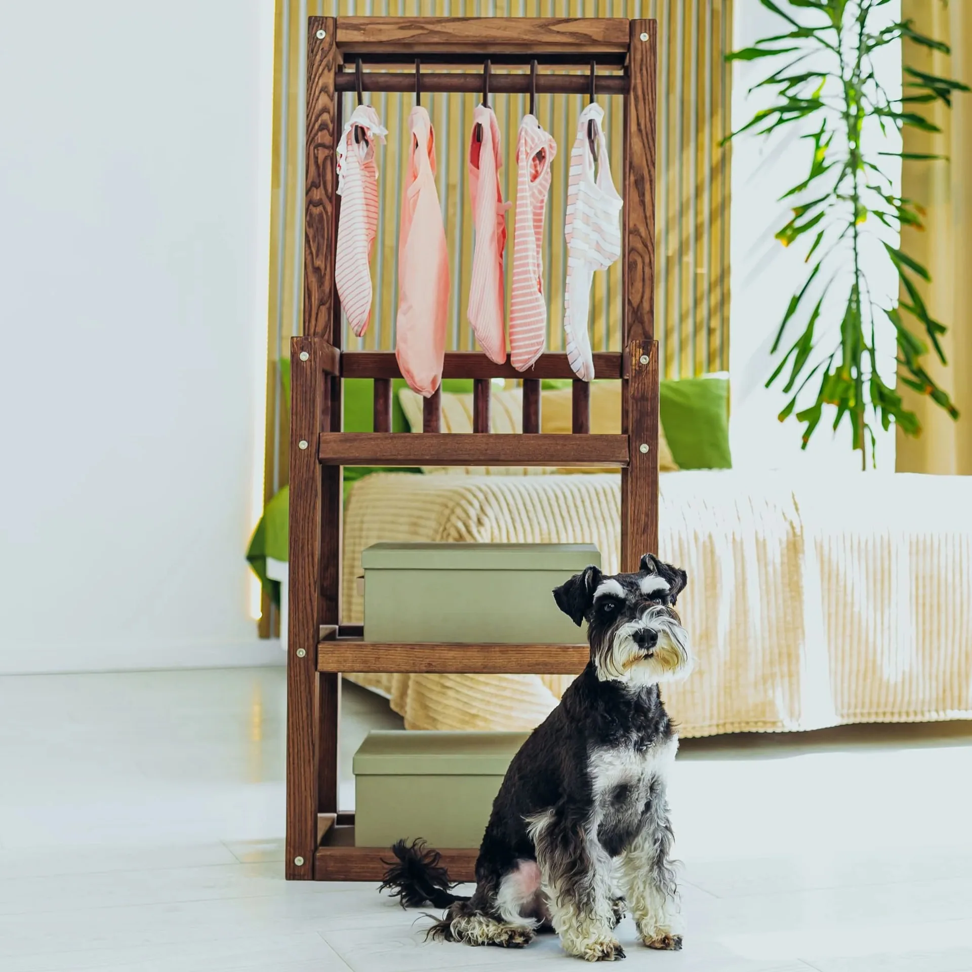 Wooden pet dog wardrobe household multi-function simple
