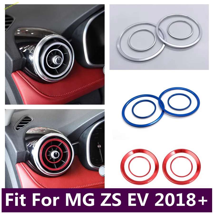 

Dashboard Side Air Conditioning Outlet AC Vent Decor Ring Cover Trim Fit For MG ZS EV 2018 - 2023 Blue / Red Car Accessories