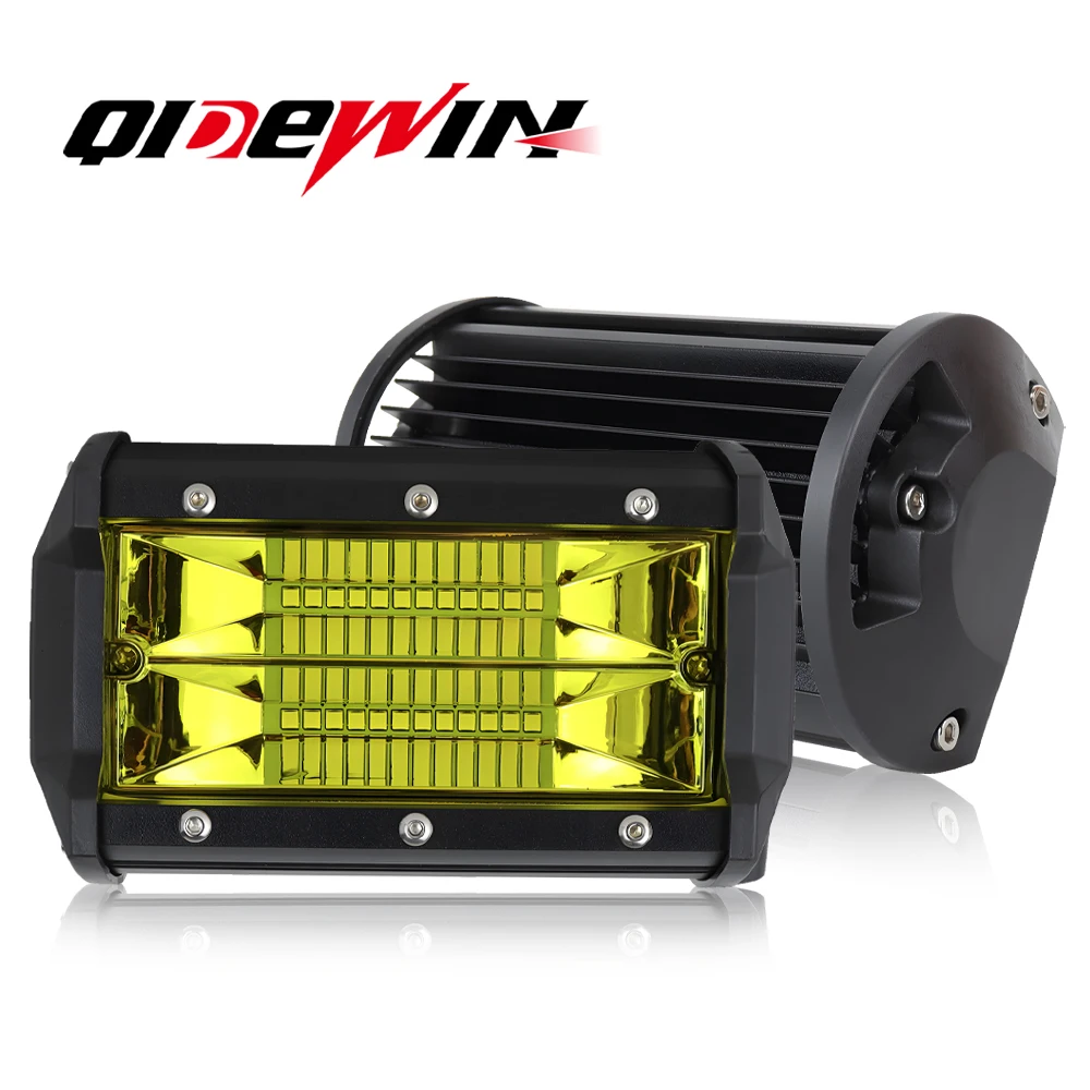 

12V 24V 5inch 72W LED Work Light Yellow LED Light Bar Spotlight Beam Bar For Cars Off Road Jeep Truck 4x4 Atv Car Fog Light