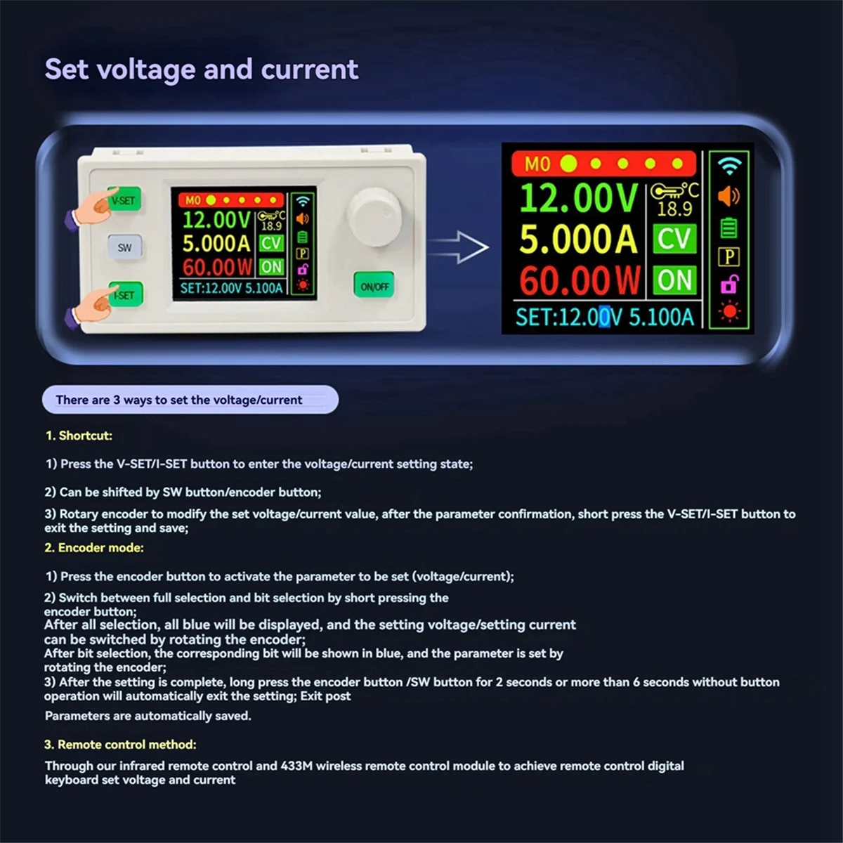 ABJZ XY6509S Adjustable DC Regulated Power Supply Constant Voltage Current Maintenance 65V 9A 585W Step-Down Module