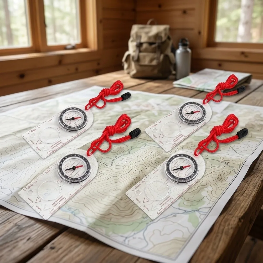 Stable Capsule with Steel Needle and Transparent Baseplate for Map Reading in Hiking Trekking and Mountain Biking