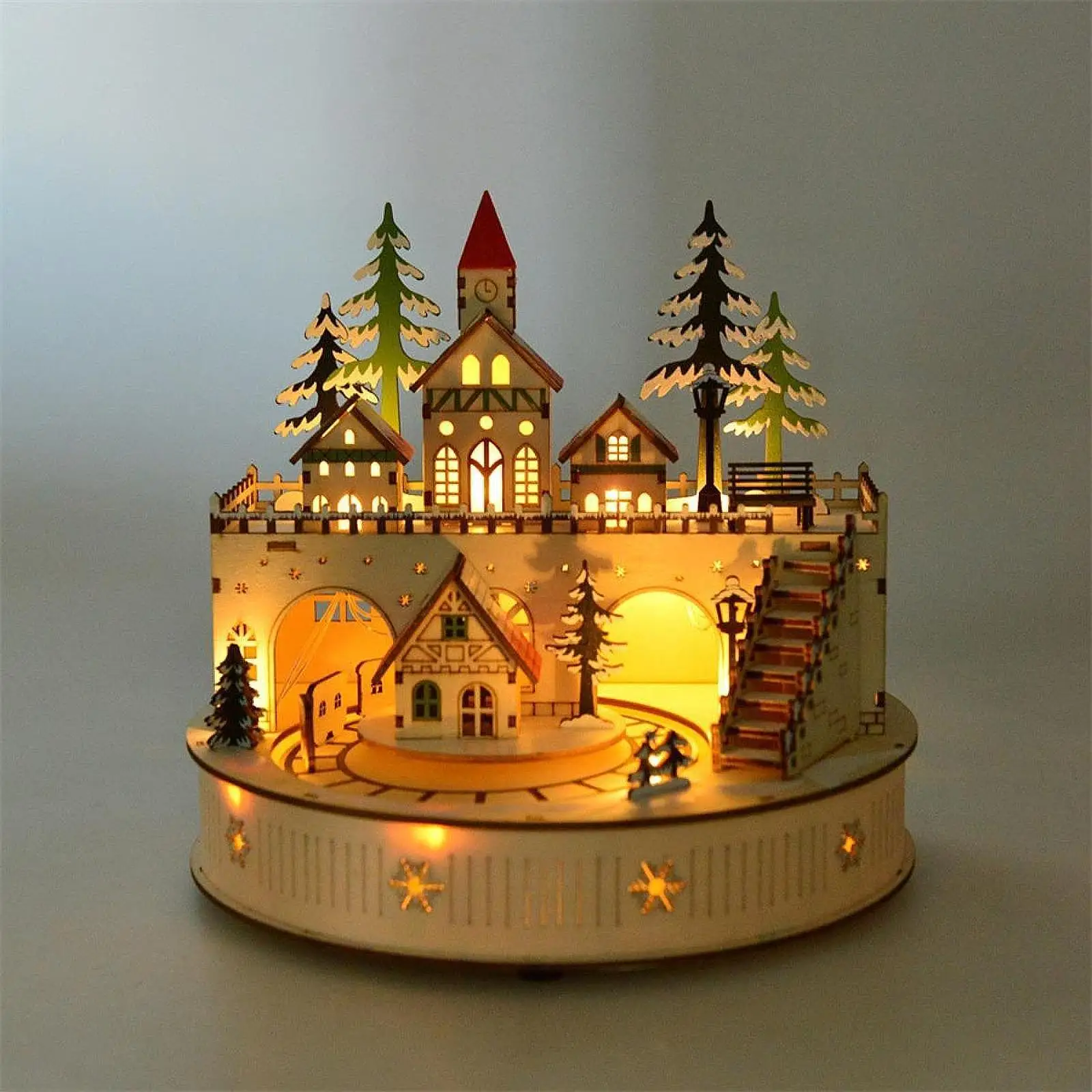 

Christmas Wooden Music Box Christmas Musical Box for Girl Women Party Office