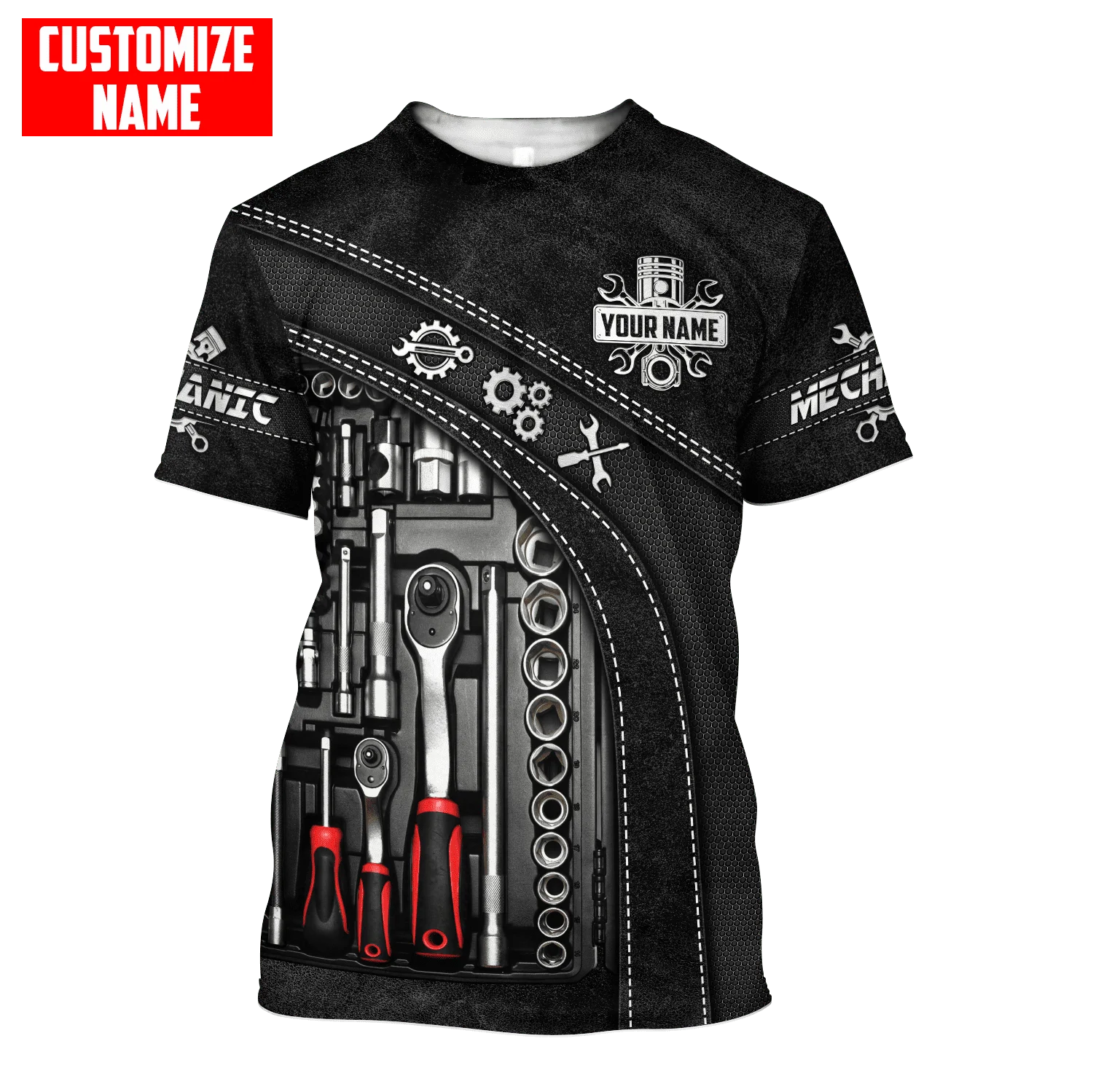 2022 summer Fashion mens t shirt Personalized Name Mechanic 3D All over Printed Unisex Tshirt street Casual sports T-shirt DW47