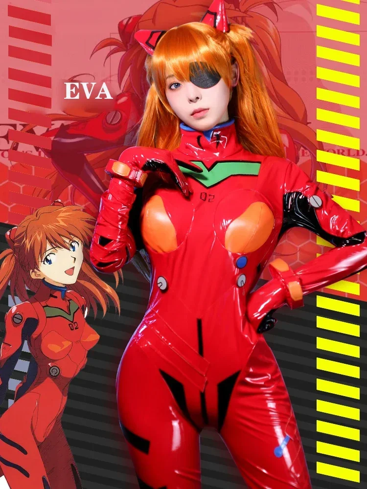 New Eva Shikinami Asuka Langley Soryu Jumpsuits Suit Bodysuit For Women Anime Asuka EVA PU Jumpsuits Cosplay Costume 2026 view 5