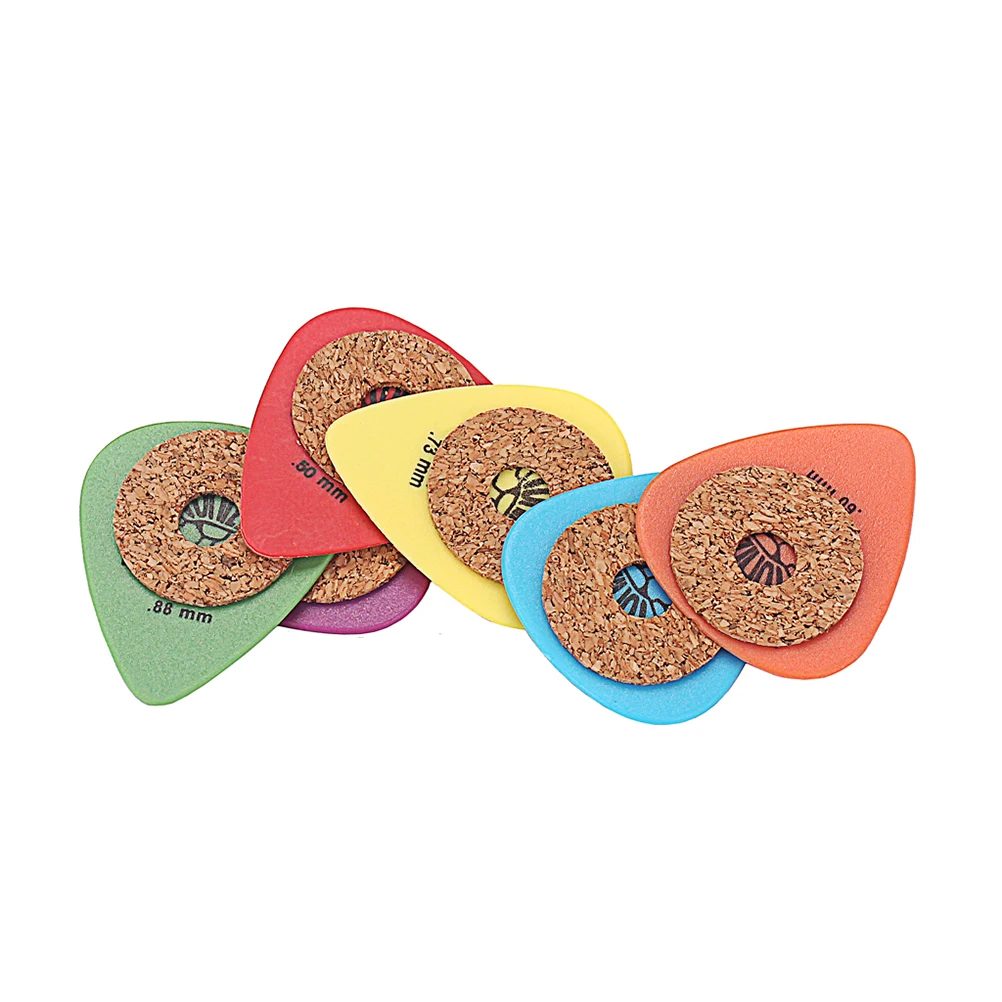 

6 PCS/Set POM Guitar Picks Colorful Heart Shape Guitar Picks with Corks for Guitar Bass Ukulele Mandolin Banjo