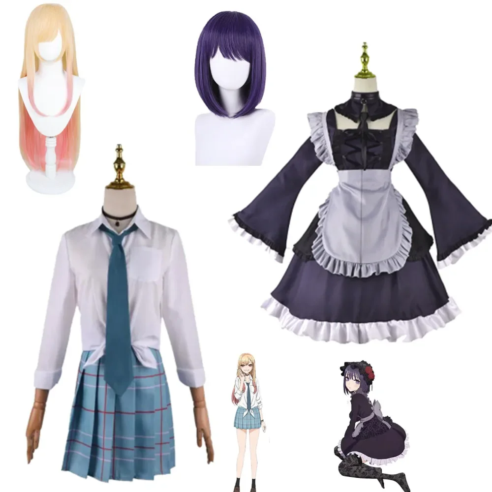 

CosplayKitagawa Marin Cosplay Anime My Dress Up Darling Kitagawa Marin Cosplay Costume Dresses School Uniform Wig Earrings Suit