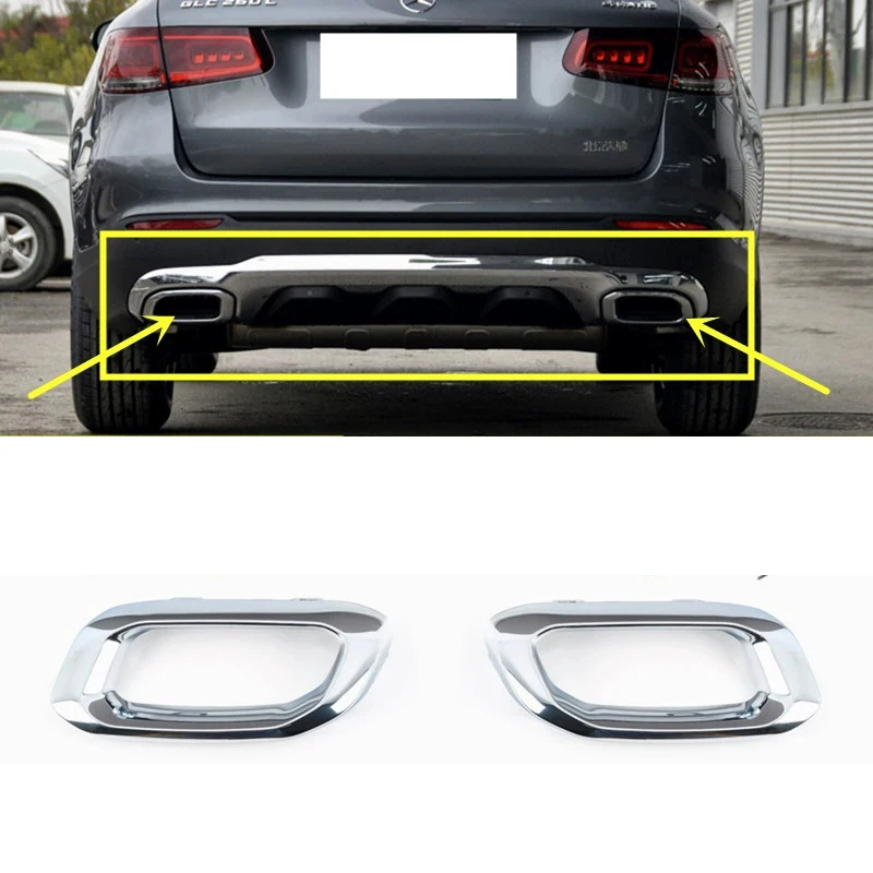 

Car Rear Bumper Exhaust Pipe Tail Throat Muffler Frame Cover For GLC W253 GLC200 GLC260 GLC300 2020 2021 2022