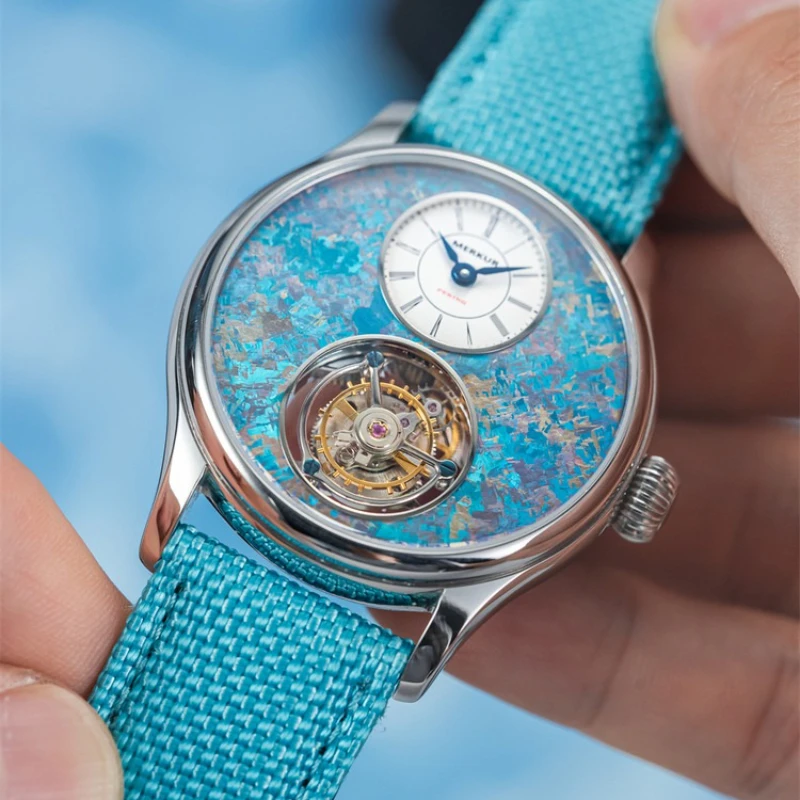 

【Skylight】Formal light luxury business skeleton tourbillon hand-rolled mechanical watch male 42mm