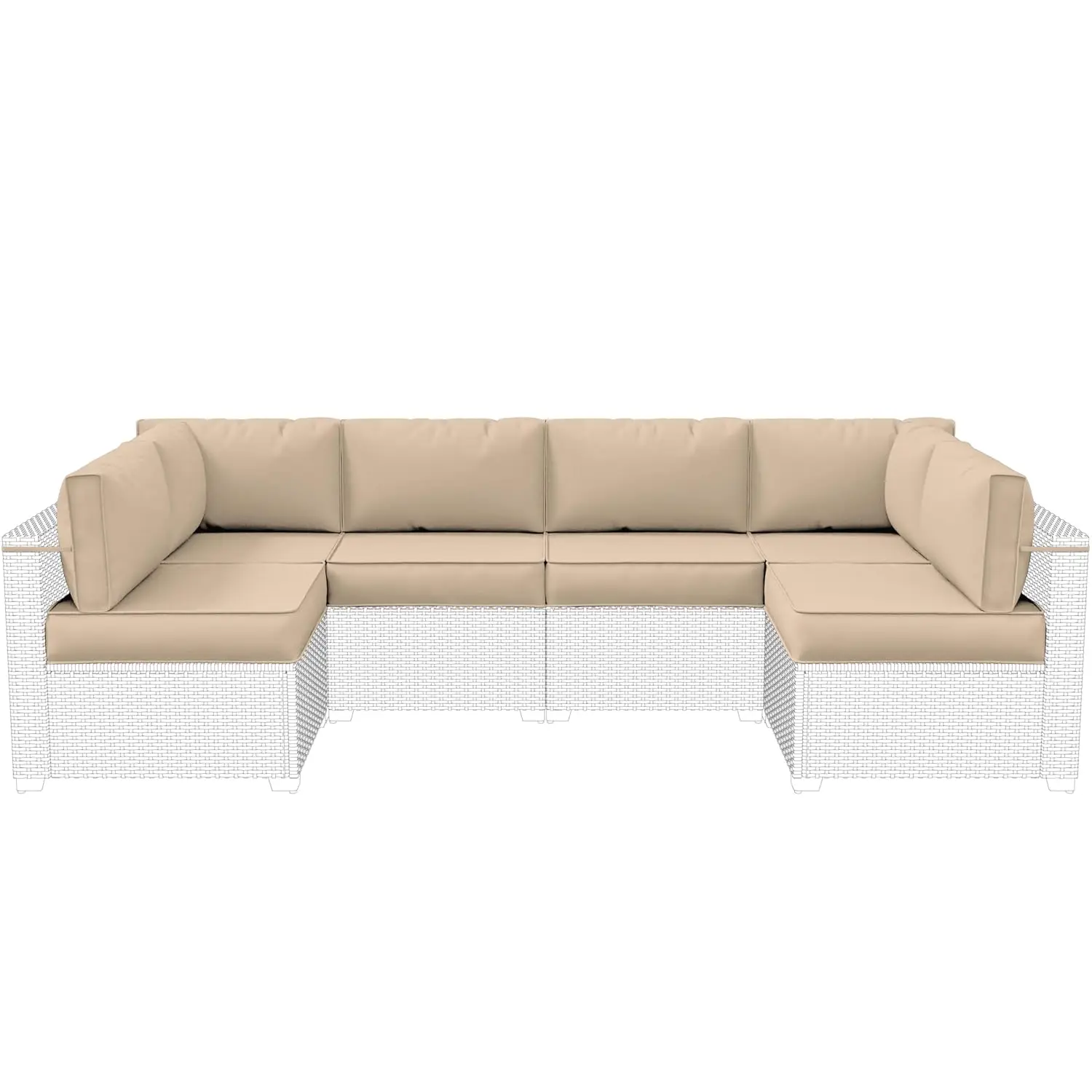14-Piece Outdoor Patio Furniture Cushions, Water-Resistant Sofa Seat Pads, Garden Deck Replacement, Customized
