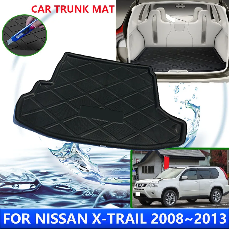 For Nissan X-Trail T31 2008~2013 2009 2010 2011 2012 Car Rear Trunk Protector Pads Auto Waterproof Anti-Fouling Mats Accessories