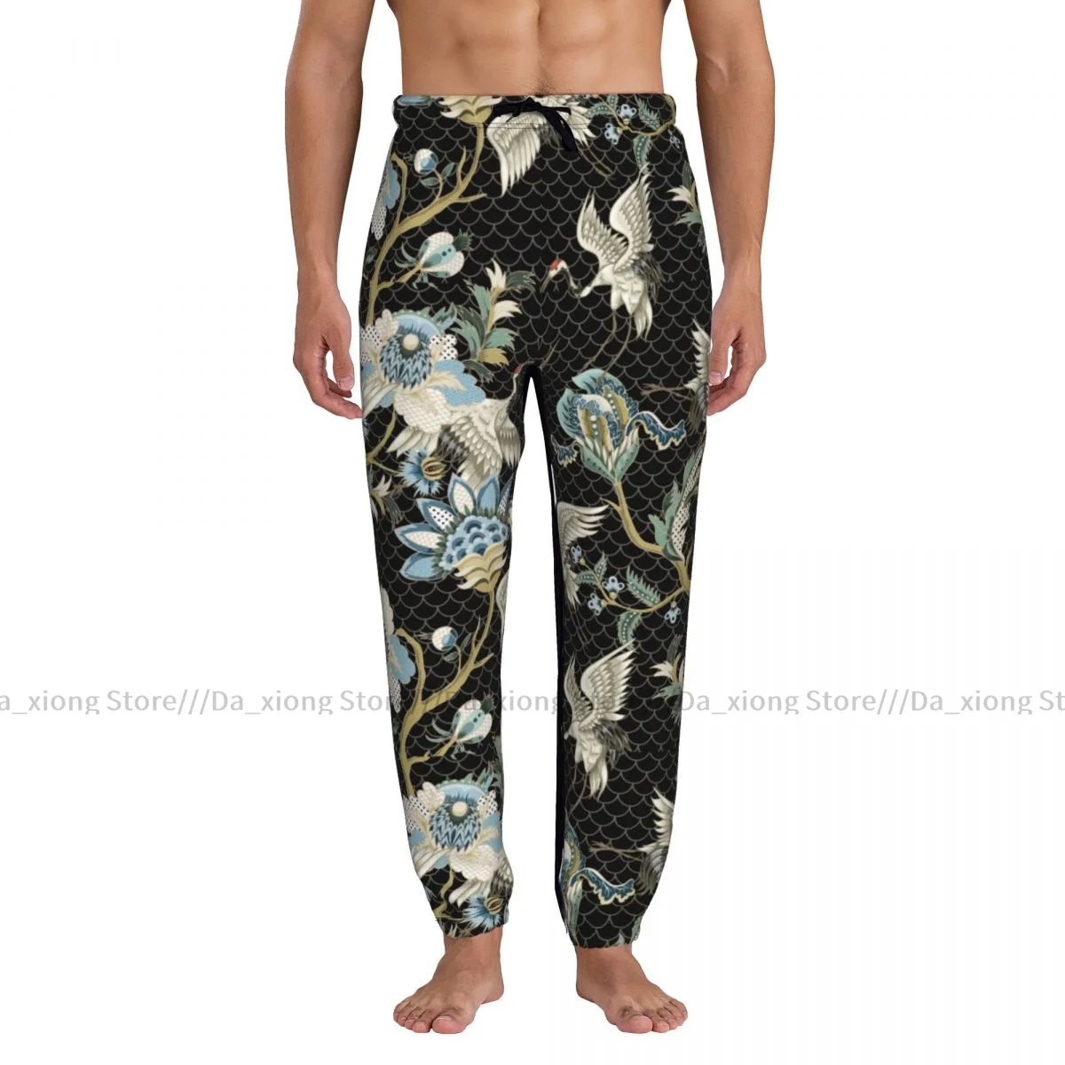 Casual Jogger Pants Ethnic Japanese Cranes Men Fitness Gyms Pants Outdoor Sweatpants Pants Mens Trousers