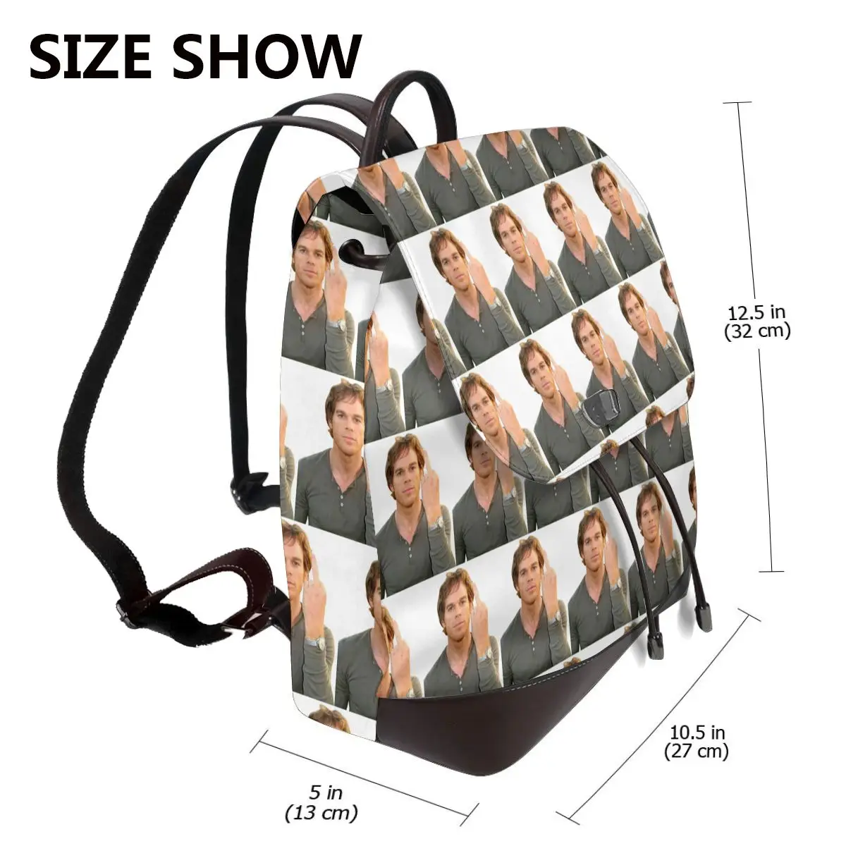 TV Series Dexter Morgan Flipping Off Backgroundless Bookbag School Student Bags Hiking Travel Daypack for Women Derma Backpack