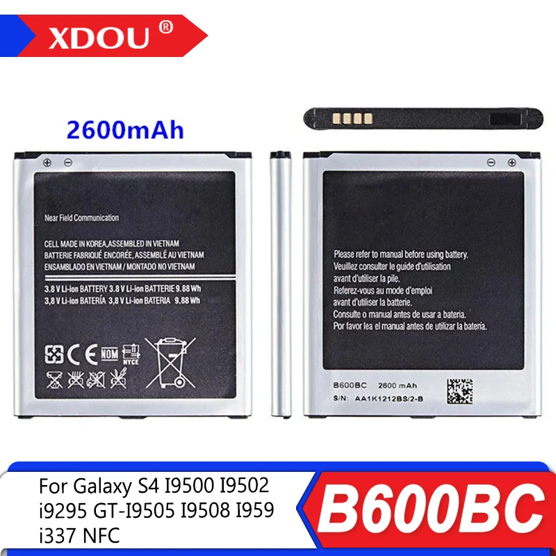 

Brand New B600BC B600BE B600BK B600BU 2600mAh Battery For Samsung GALAXY S4 I9500 I9502 i9295 GT-I9505 I9508 I959 i337 NFC