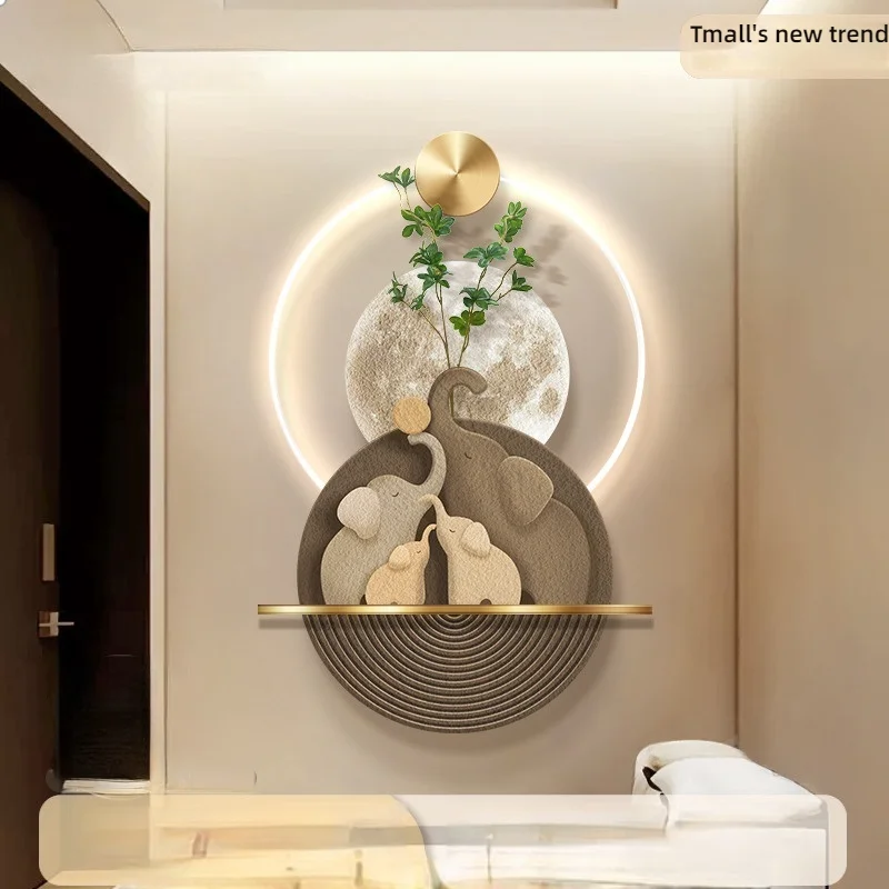 Luminous Elephant Home Sandstone High end Decorative Painting Living Room Corridor Corridor Hanging Painting