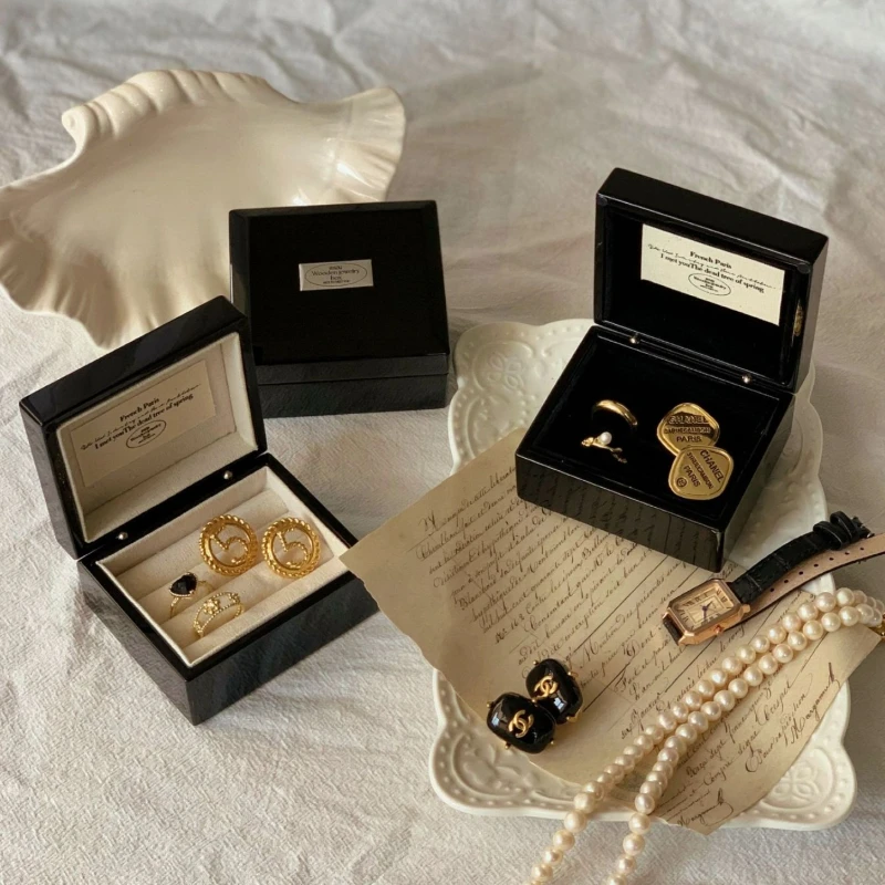 

Exquisite Jewelry Organizer Box Portable Rings Protect Case Mini Earrings Storage Boxes Ring Jewellery Eardrop Packaging Cases