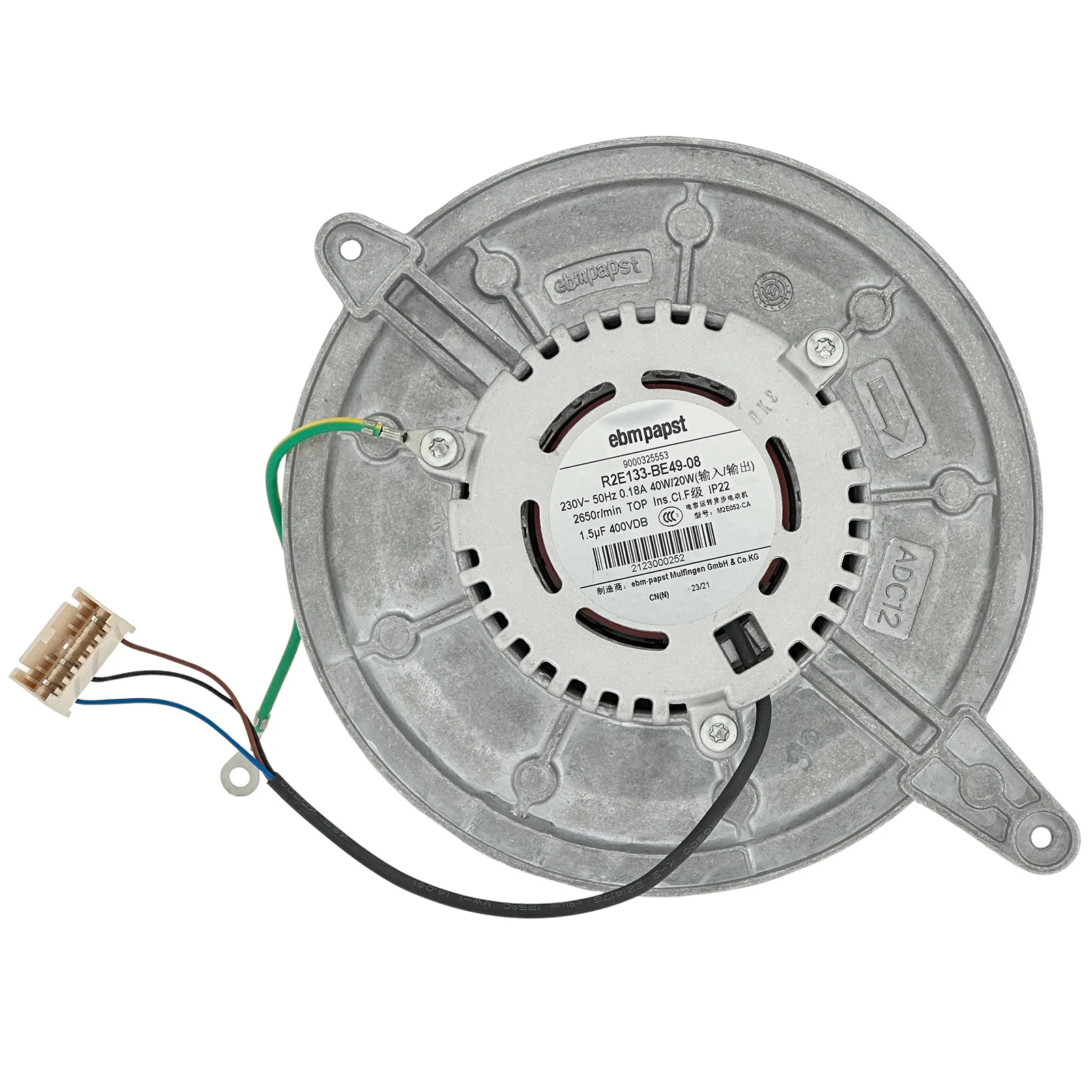 00141931   Motor de ventilador/enfriador R2E133-BE49-08 compatível com lavadora e secadora Bosch Siemens