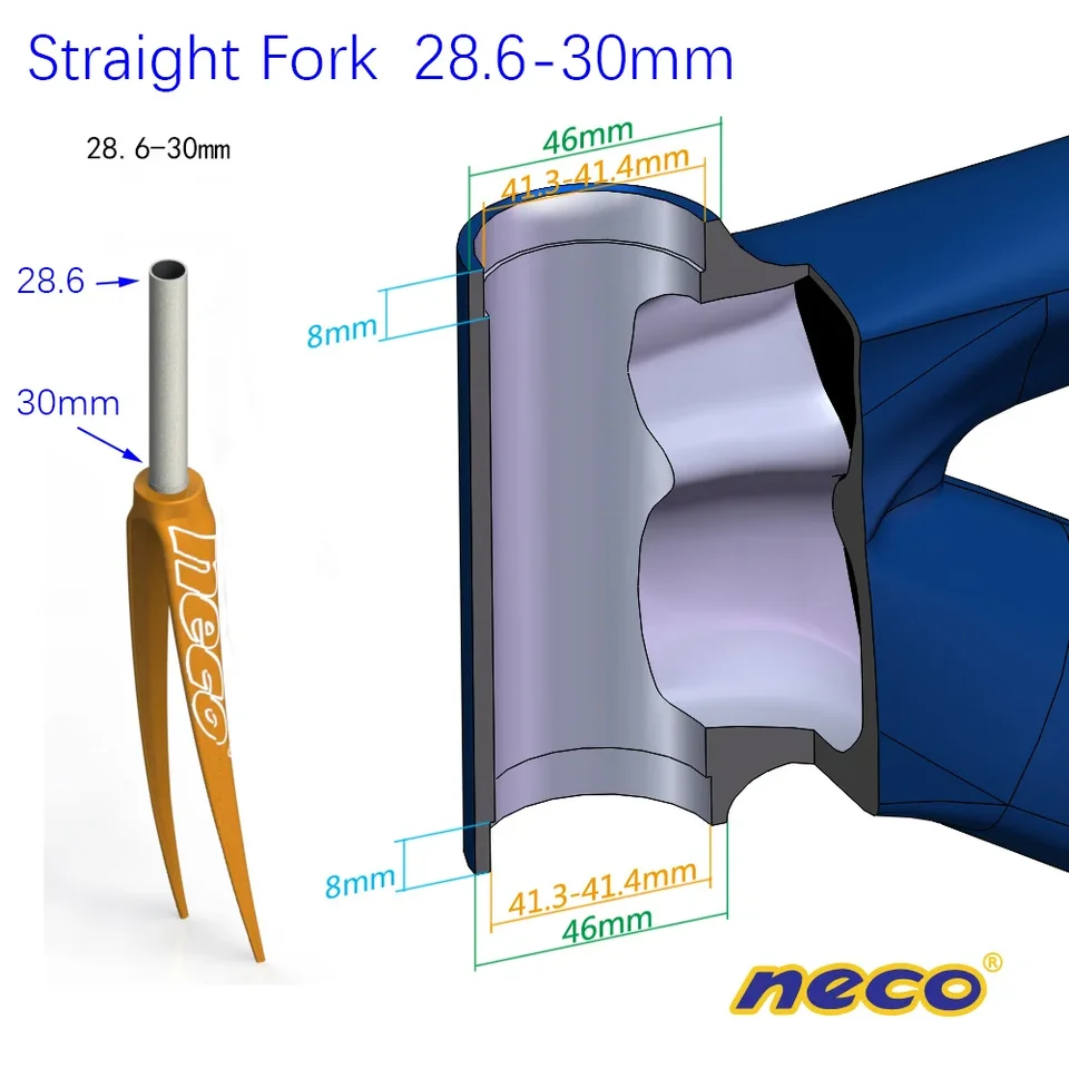 NECO バイクヘッドセット ZS41/41.4 28.6/30mm セミインテグレーテッド