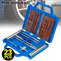 23X Emergency Tire Repair Kit DIY Heavy Duty Flat Tyre Punctures Tool Set Rubber Strips Tubeless Car Truck Motorcycle Plug Patch