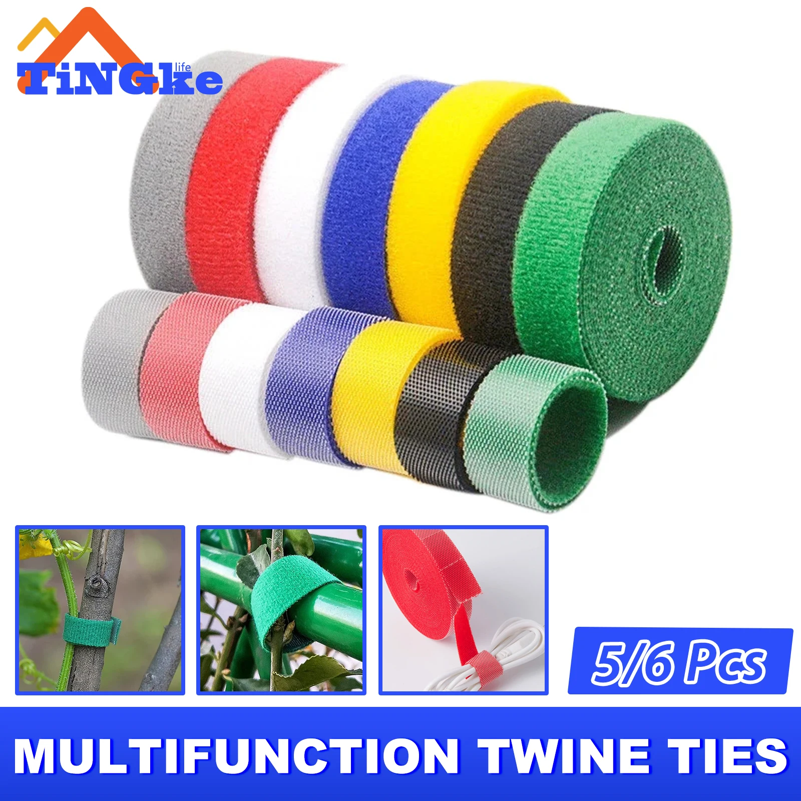 Multi-purpose Nylon Ties Resealable Cable Ties Self Adhesive Plant Fastener Tape For Support Grape Vines Tomato Garden Supplies