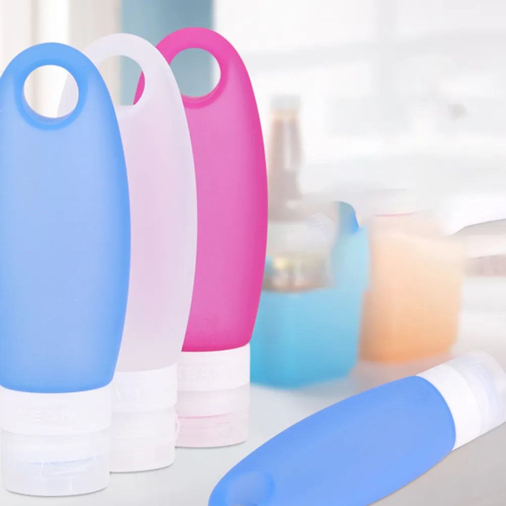 

98Ml Food Grade Silicone Travel Bottle Portable Refillable Squeezable Shampoo Lotion Container for Airplane Trip Camping DIY
