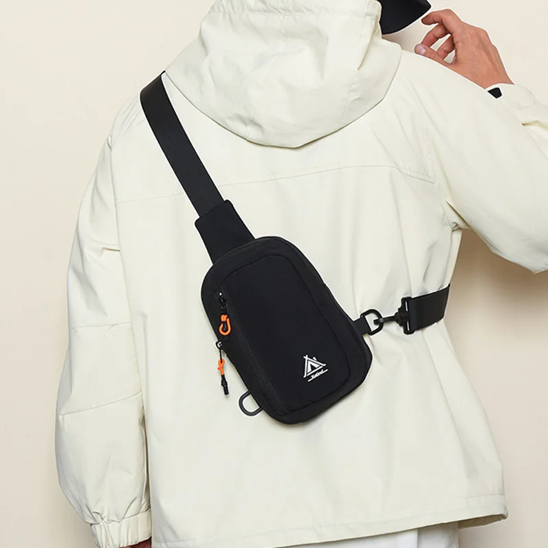 Marken-Brusttasche für Herren und Damen, modische Umhängetasche, wasserdichtes Nylon für Outdoor-Aktivitäten, Laufen, Radfahren, Reisen, Handytasche – Detail 6