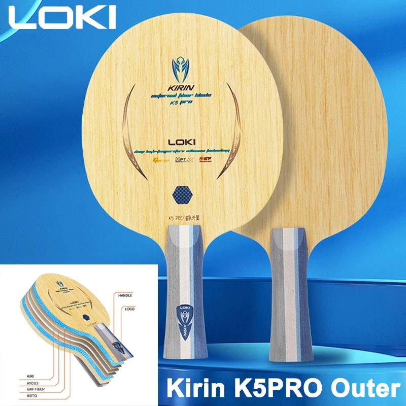 

LOKI Outer Carbon Fiber Table Tennis Racket Kirin K5PRO 5 Wood 2 Carbon Fiber Ping Pong Paddle Offensive Table Tennis Blade