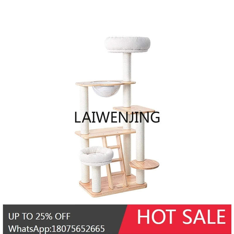 

MJY рамка для лазания кошек, гнездо, дерево, встроенная рамка для кошек из цельного дерева, деревянная лакированная космическая миска, гнездо