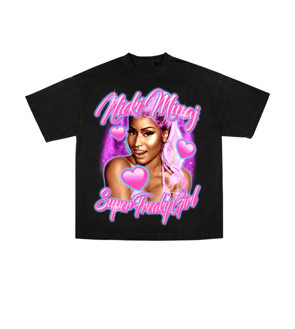 2026 Fashion Singer Nicki Minaj TShirt Mens Womens Cotton Tees Ummer Casual Short Sleeve Round Neck Clothing Loose Tops Trend