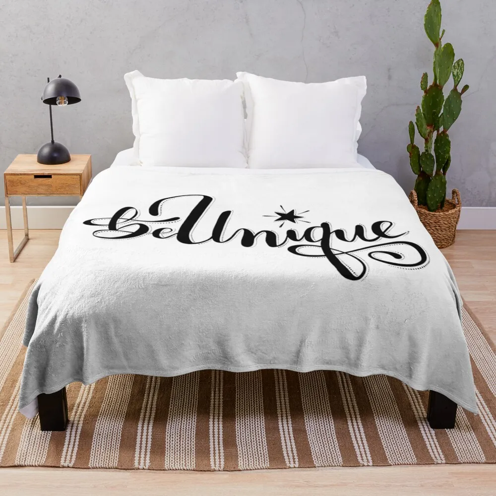 

Hand Lettered Be Unique with Star Throw Blanket Quilt Extra Large Throw Bed Fashionable Moving Blankets