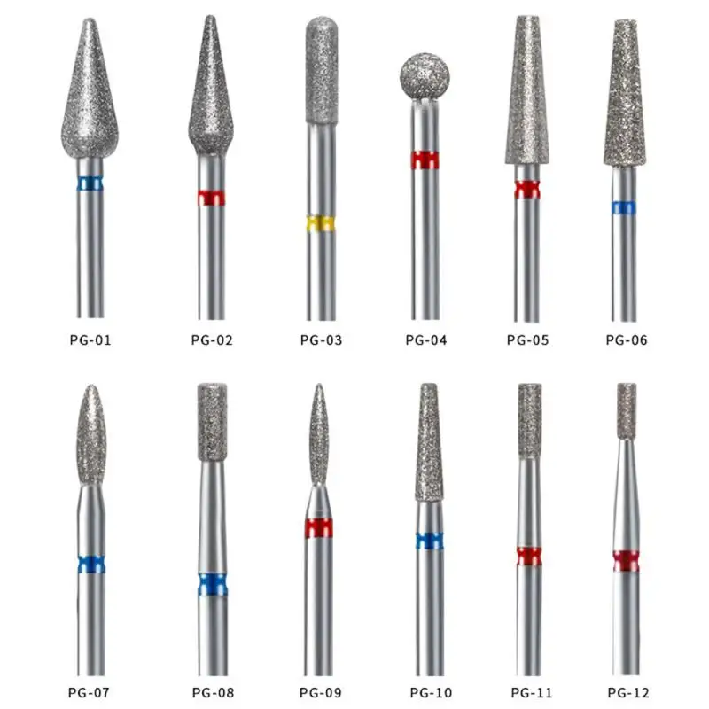 Cortadores de manicura rusos, brocas de uñas de barril, rotativas de rebabas 3/32 ", rebabas de cutícula, taladros eléctricos, herramientas de accesorios