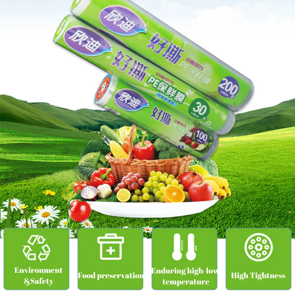 

Fruit Food Refrigeration Slimming and Weight Loss Special Eco-freindly Cling Film Household Kitchen Storage Accessories 100Meter