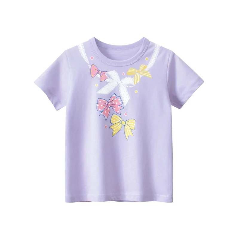 

Korean Version of Children's Clothing Short-sleeved T-shirt 2025 Summer New Baby Girl Clothes Wholesale