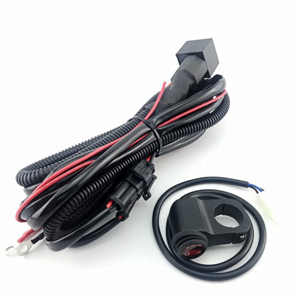 2ln1 Wiring Harness For Additional LED Headlights For Motorcycle Spotlight Fog lights Auxiliary For Motorbike ATV UTV Scooter