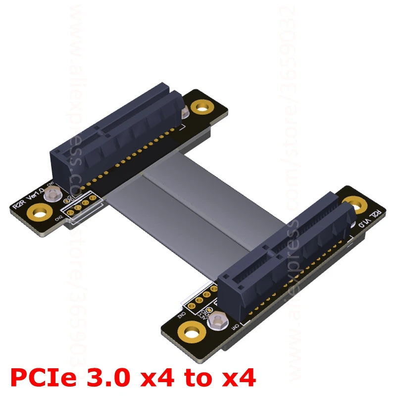 ADT-Link PCIe 3.0 X4 to X4 Female-Female Cable Right Angled Elbow RAID Extender Converter for GTX1080Ti Graphics SSD PCI-E 4x