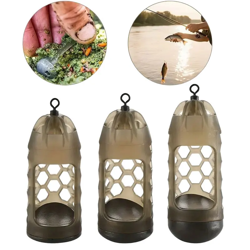 

2PCS Bait Cage Carp Fishing Feeder with Weight for Efficient Distribution Easy Loadingbaiting Device European-Style Bait Holder