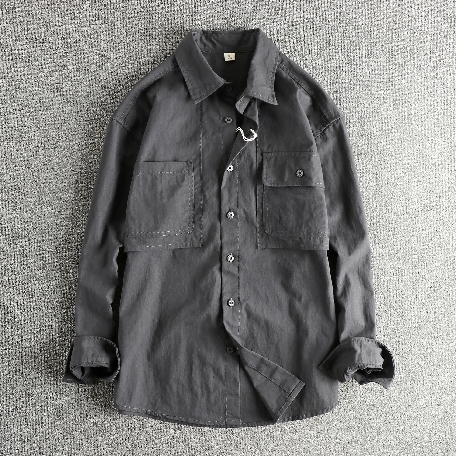 Spring and Autumn New Long Sleeve Shirt Men's American Fashion Youth Loose Shirt Jacket