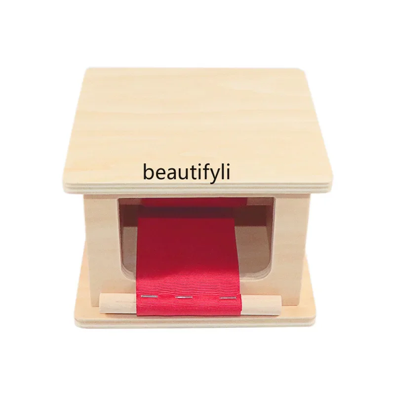 Wooden winder children's early education educational toys baby pull winding casual game box