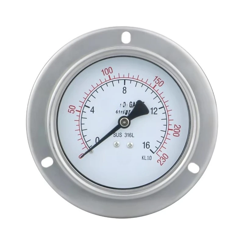 

Portable pressure gauge back connection, precision liquid oil and gas hose flange pressure gauge