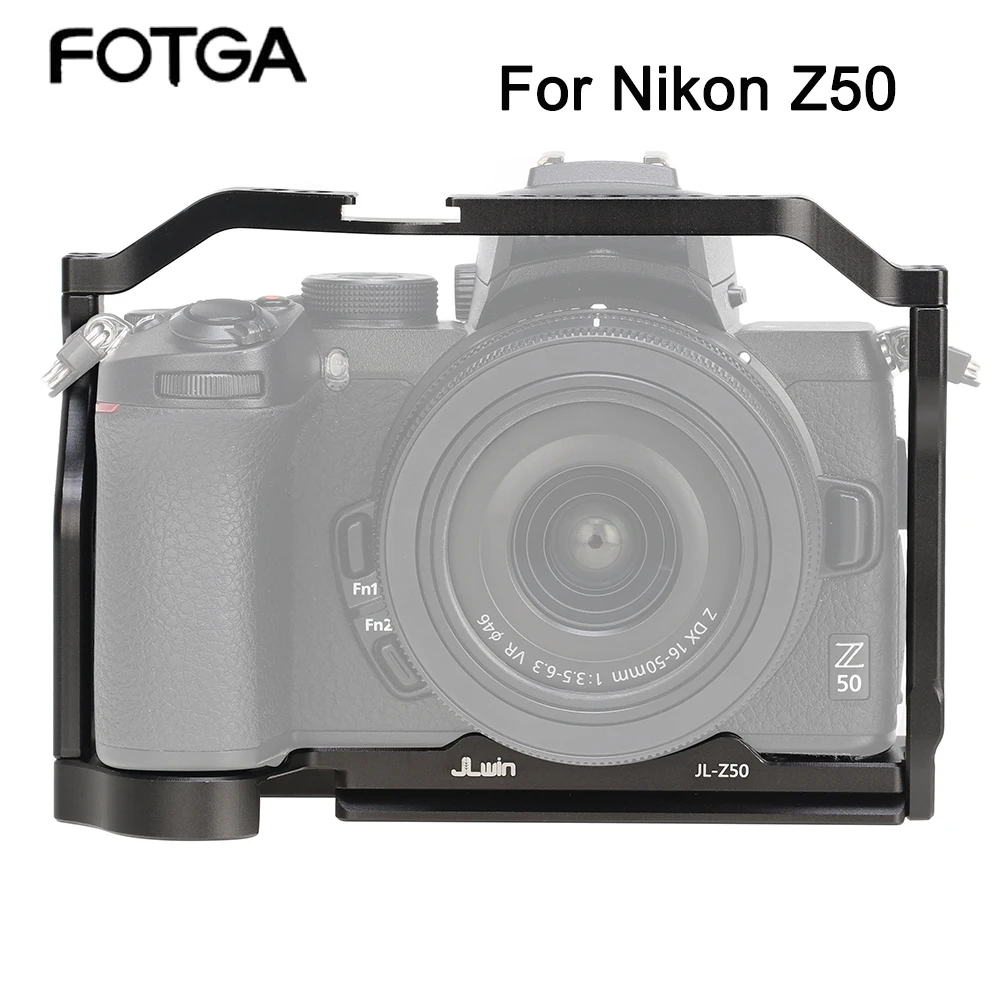 

FOTGA Handheld Camera Cage Kit Protective For Nikon Z50 1/4'' Threaded Hole Cold Shoe Mount For Arca Tripod Quick Release Plate