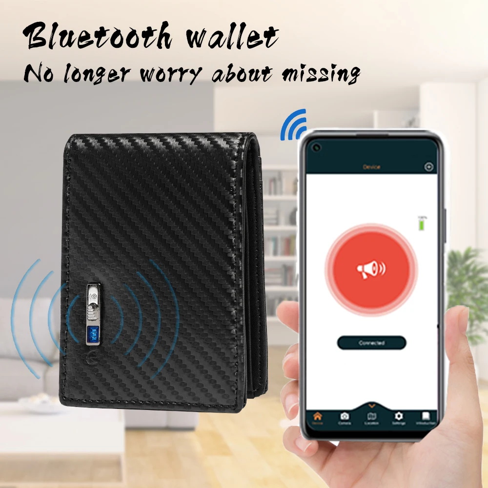 Wallet GPS Card Holder Wallet for Men Smart Card Holder  Wallet for Men With Tracking Device  FindMy for Android, Best Men  Gift